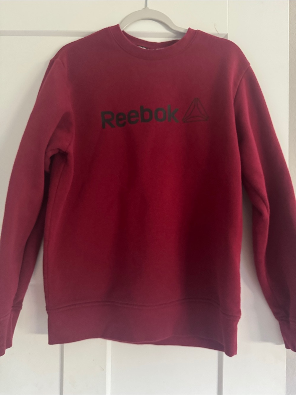 Reebok Men’s Crewneck Sweatshirt in Deep Red with Black Logo